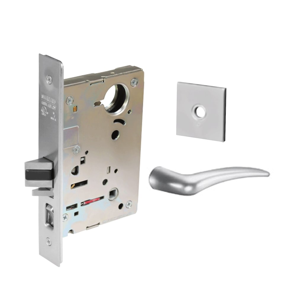 Sargent - 8237 - Classroom Mortise Lock - Heavy Duty Less Cylinder - LFIC - Key Code - Rose Trim Function - Grade 1 - WSP (White Suede Powder Coat)