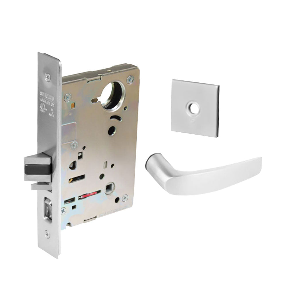 Sargent - 8237 - Classroom Mortise Lock - Heavy Duty Less Cylinder - LFIC - Key Code - Rose Trim Function - Grade 1 - WSP (White Suede Powder Coat)