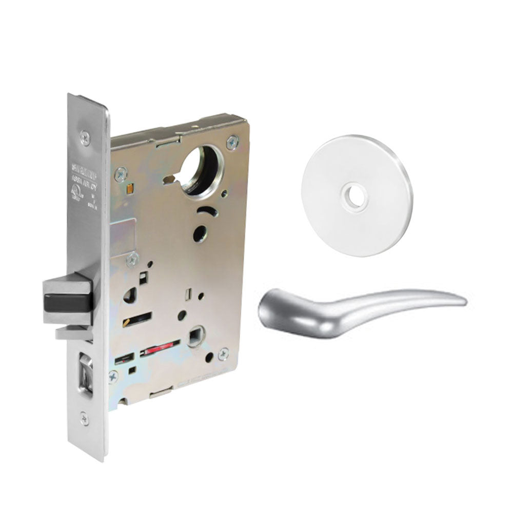 Sargent - 8237 - Classroom Mortise Lock - Heavy Duty Less Cylinder - LFIC - Key Code - Rose Trim Function - Grade 1 - WSP (White Suede Powder Coat)