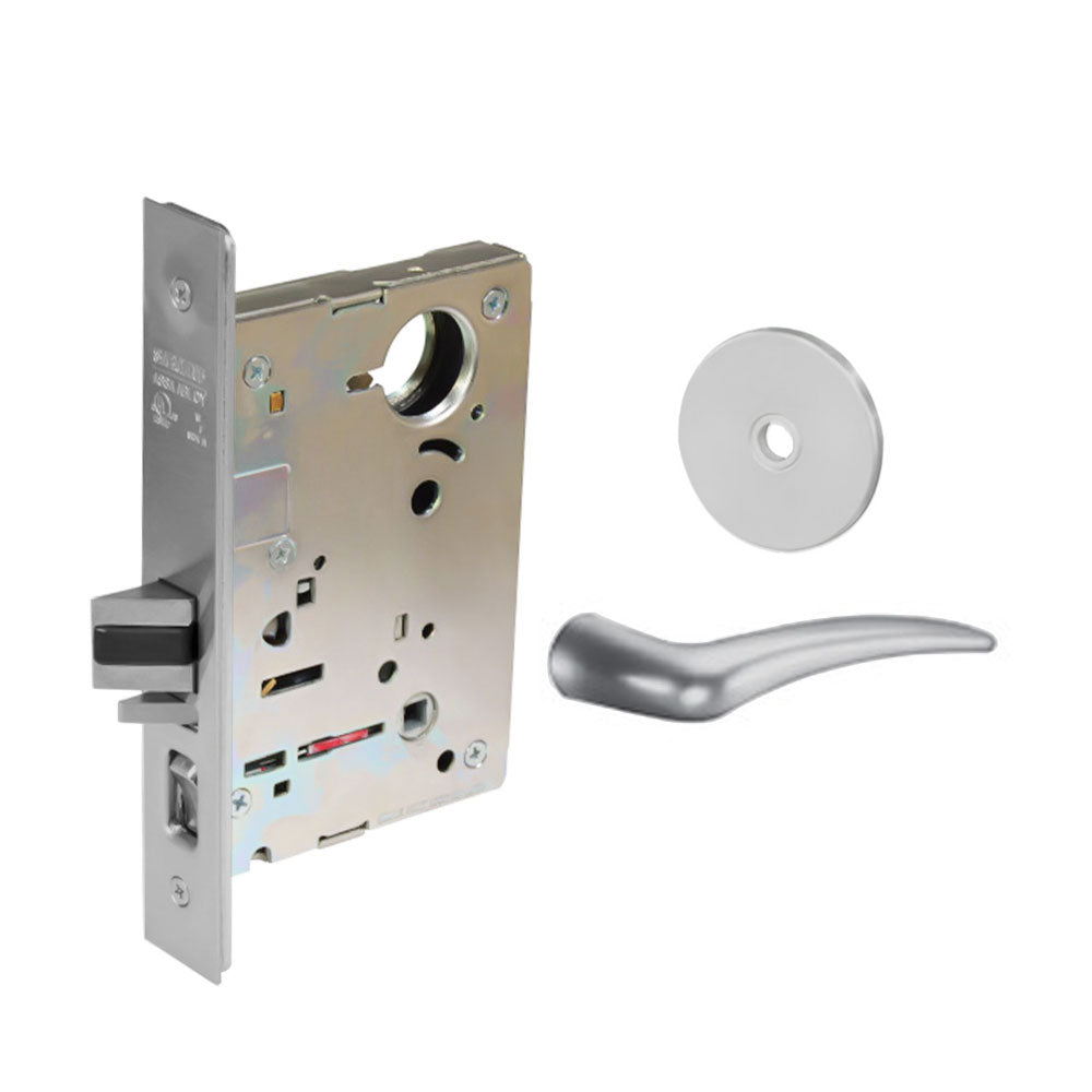 Sargent - 8237 - Classroom Mortise Lock - Heavy Duty Less Cylinder - LFIC - Key Code - Rose Trim Function - Grade 1 - WSP (White Suede Powder Coat)