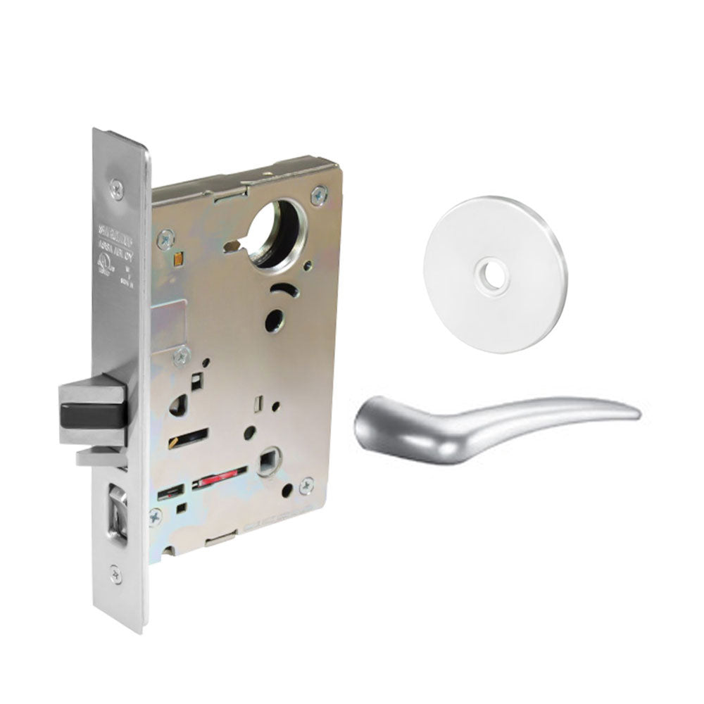 Sargent - 8237 - Classroom Mortise Lock - Heavy Duty Less Cylinder - LFIC - Key Code - Rose Trim Function - Grade 1 - WSP (White Suede Powder Coat)