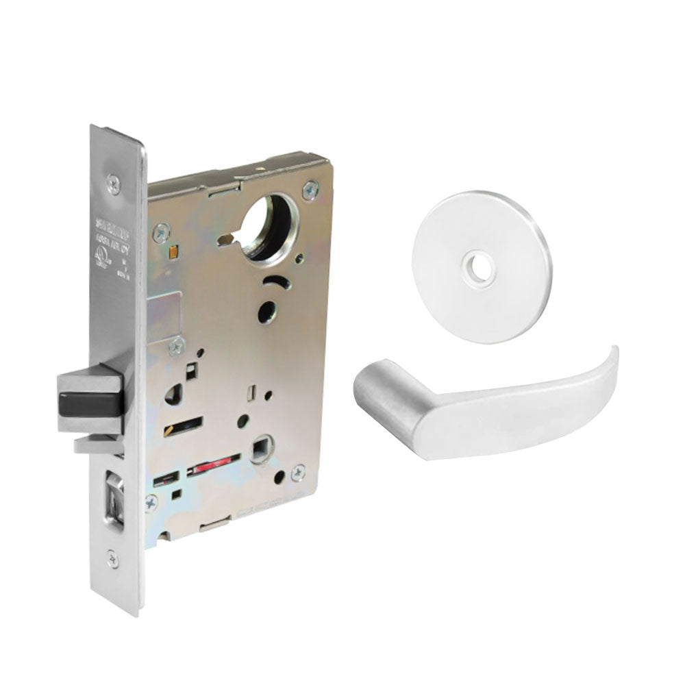 Sargent - 8237 - Classroom Mortise Lock - Heavy Duty Less Cylinder - LFIC - Key Code - Rose Trim Function - Grade 1 - WSP (White Suede Powder Coat)