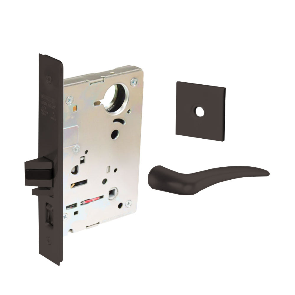 Sargent - 8204 - Storeroom Mortise Lock - Heavy Duty Standard Cylinder - SFIC - Keyed Different - Rose Trim Function - Grade 1 - US10BL (Dark Oxidized Satin Bronze Clear Coated)
