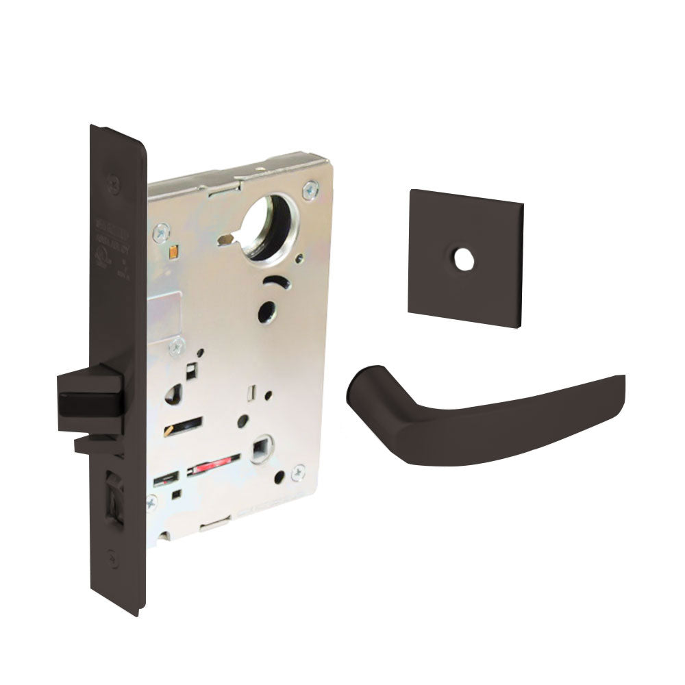 Sargent - 8204 - Storeroom Mortise Lock - Heavy Duty Standard Cylinder - SFIC - Keyed Different - Rose Trim Function - Grade 1 - US10BL (Dark Oxidized Satin Bronze Clear Coated)