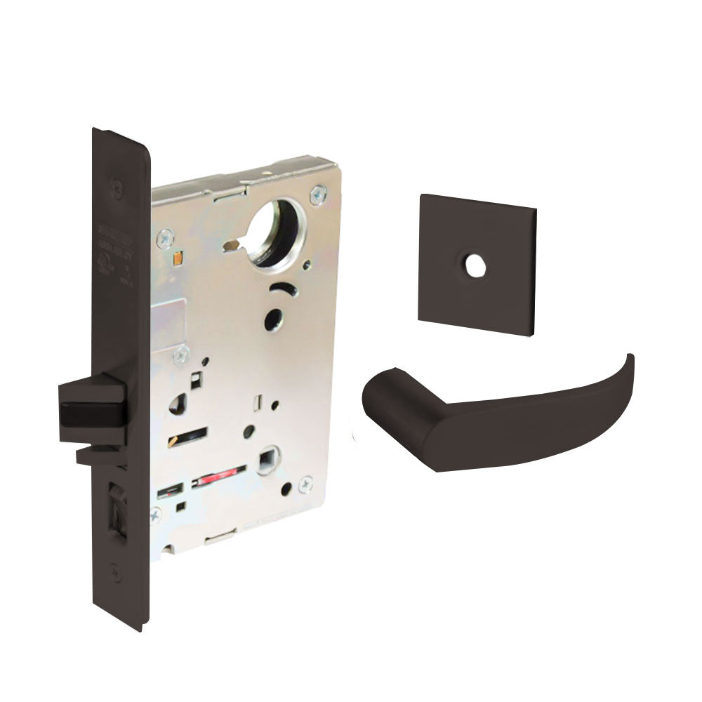 Sargent - 8204 - Storeroom Mortise Lock - Heavy Duty Standard Cylinder - SFIC - Keyed Different - Rose Trim Function - Grade 1 - US10BL (Dark Oxidized Satin Bronze Clear Coated)