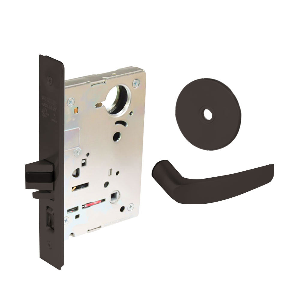 Sargent - 8204 - Storeroom Mortise Lock - Heavy Duty Standard Cylinder - SFIC - Keyed Different - Rose Trim Function - Grade 1 - US10BL (Dark Oxidized Satin Bronze Clear Coated)
