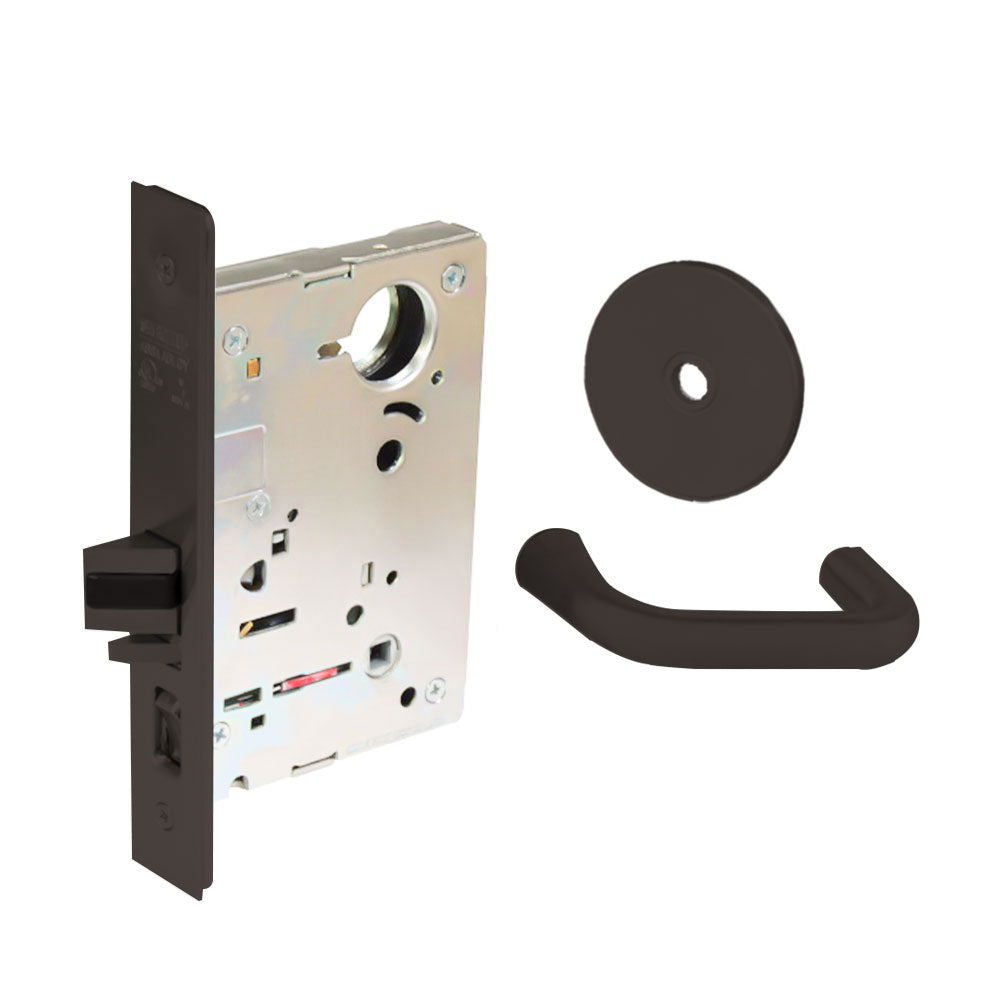 Sargent - 8204 - Storeroom Mortise Lock - Heavy Duty Standard Cylinder - SFIC - Keyed Different - Rose Trim Function - Grade 1 - US10BL (Dark Oxidized Satin Bronze Clear Coated)