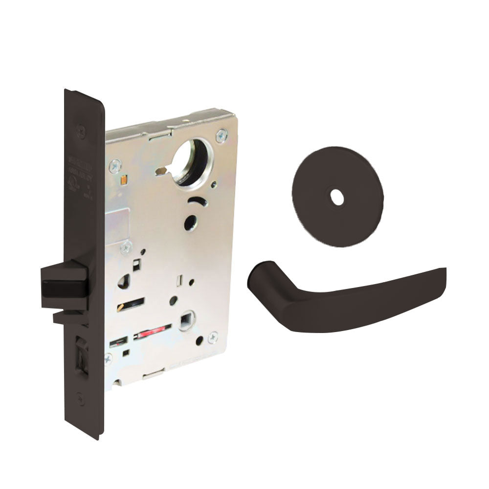 Sargent - 8204 - Storeroom Mortise Lock - Heavy Duty Standard Cylinder - SFIC - Keyed Different - Rose Trim Function - Grade 1 - US10BL (Dark Oxidized Satin Bronze Clear Coated)