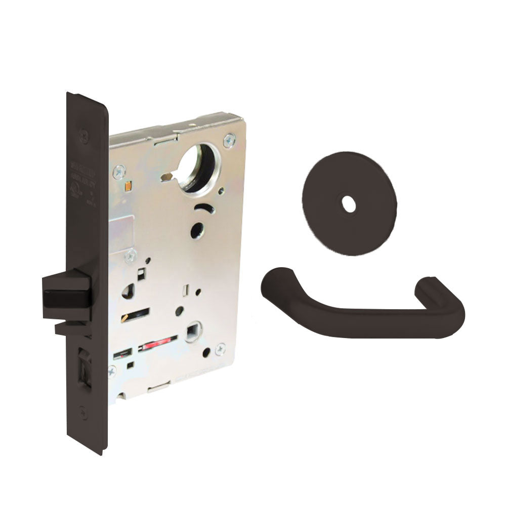 Sargent - 8204 - Storeroom Mortise Lock - Heavy Duty Standard Cylinder - SFIC - Keyed Different - Rose Trim Function - Grade 1 - US10BL (Dark Oxidized Satin Bronze Clear Coated)