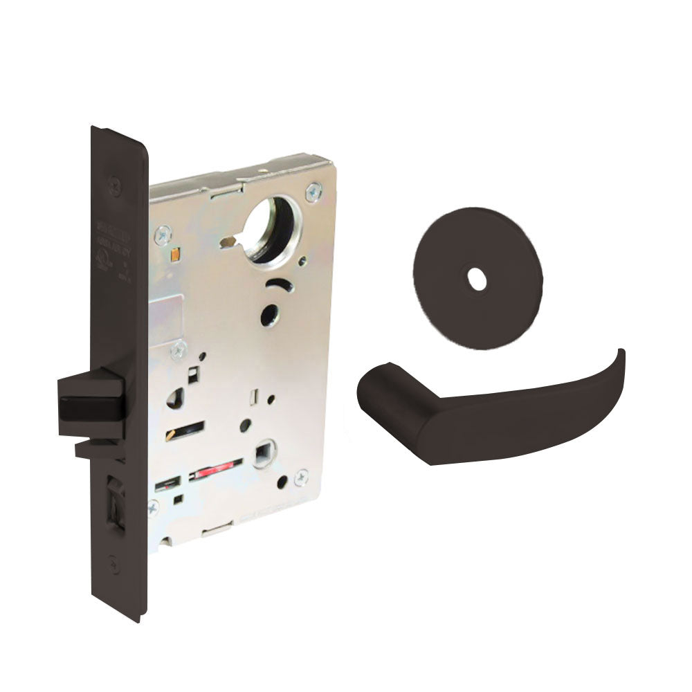 Sargent - 8204 - Storeroom Mortise Lock - Heavy Duty Standard Cylinder - SFIC - Keyed Different - Rose Trim Function - Grade 1 - US10BL (Dark Oxidized Satin Bronze Clear Coated)
