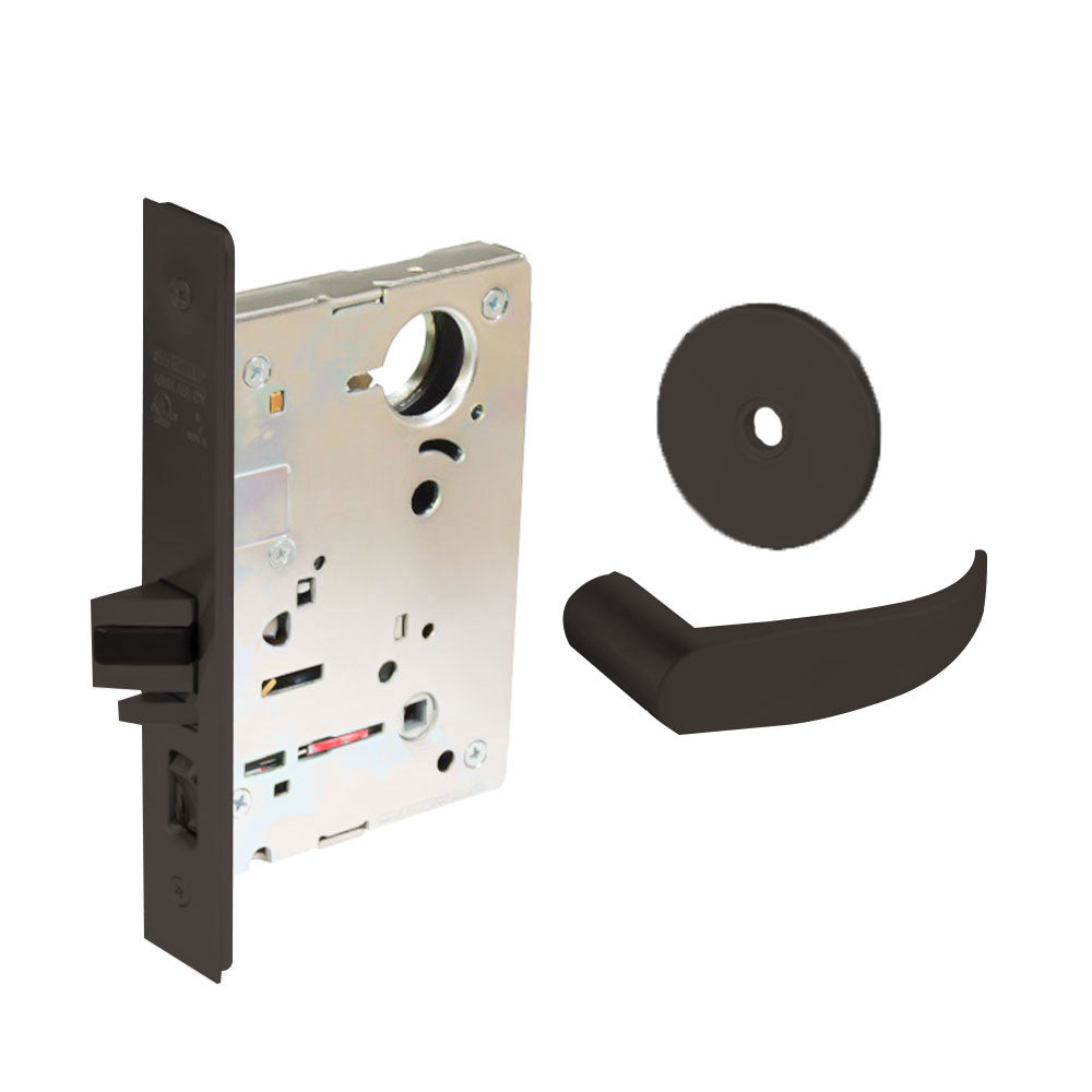 Sargent - 8204 - Storeroom Mortise Lock - Heavy Duty Standard Cylinder - SFIC - Keyed Different - Rose Trim Function - Grade 1 - US10BL (Dark Oxidized Satin Bronze Clear Coated)