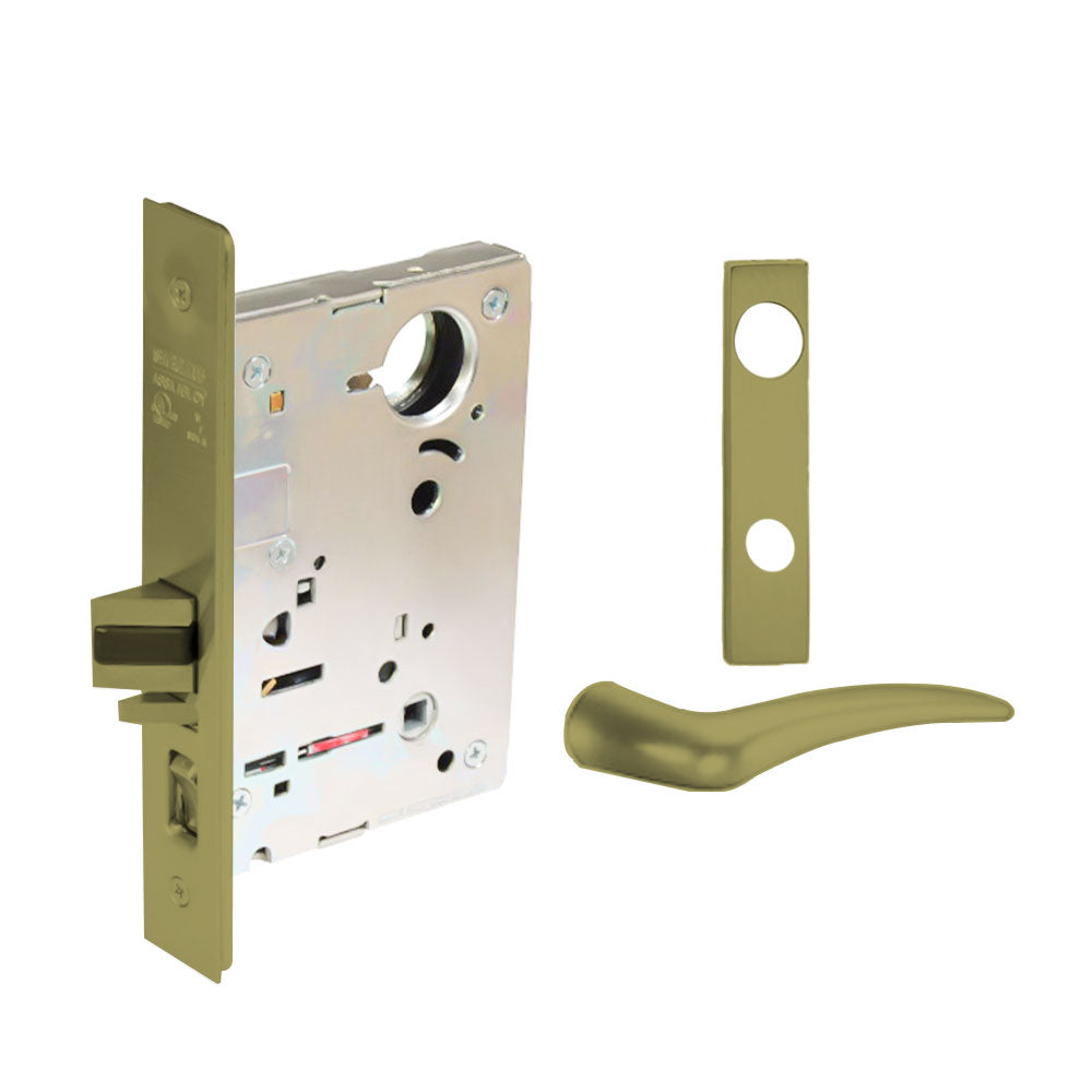 Sargent - 8204 - Storeroom Mortise Lock - Heavy Duty Less Cylinder - SFIC - Keyed Alike - Escutcheon Trim Function - Grade 1 - US4 (Satin Brass, Clear Coated)