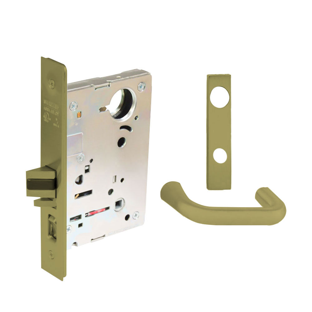 Sargent - 8204 - Storeroom Mortise Lock - Heavy Duty Less Cylinder - SFIC - Keyed Alike - Escutcheon Trim Function - Grade 1 - US4 (Satin Brass, Clear Coated)