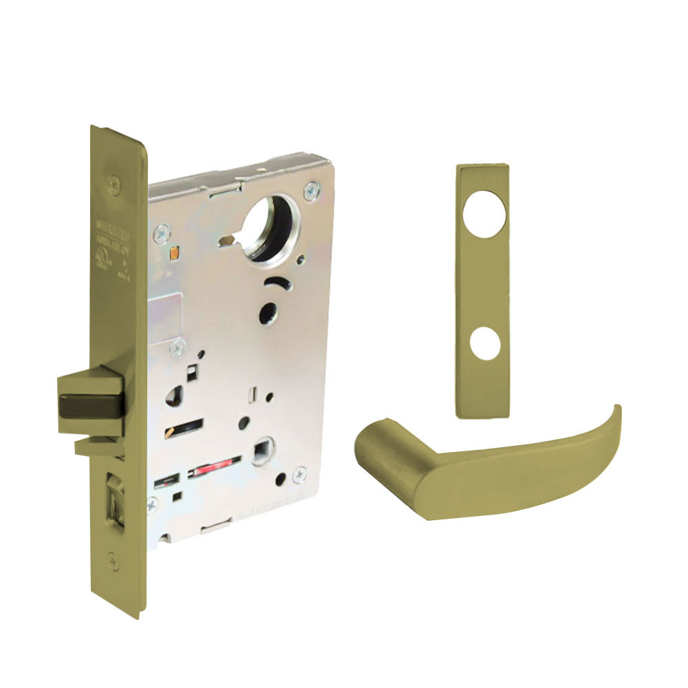Sargent - 8204 - Storeroom Mortise Lock - Heavy Duty Less Cylinder - SFIC - Keyed Alike - Escutcheon Trim Function - Grade 1 - US4 (Satin Brass, Clear Coated)