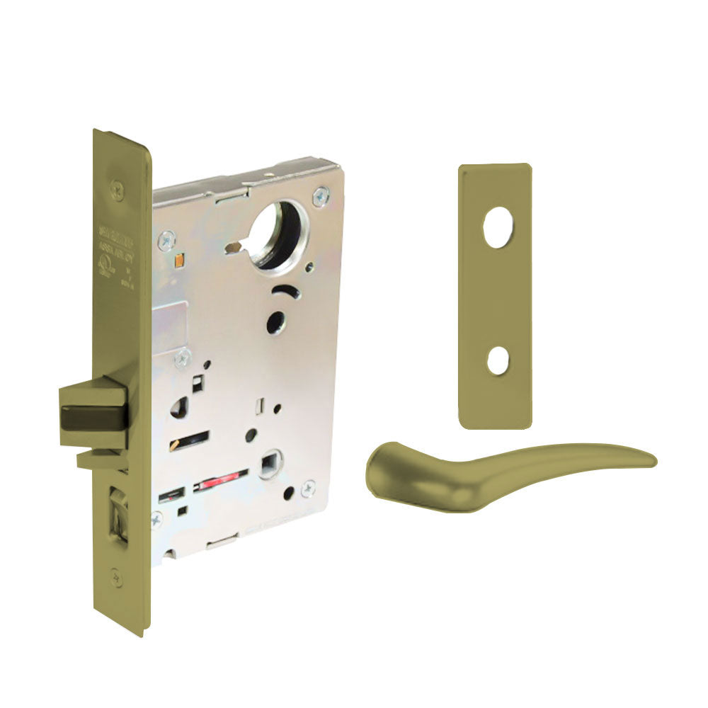 Sargent - 8204 - Storeroom Mortise Lock - Heavy Duty Less Cylinder - SFIC - Keyed Alike - Escutcheon Trim Function - Grade 1 - US4 (Satin Brass, Clear Coated)