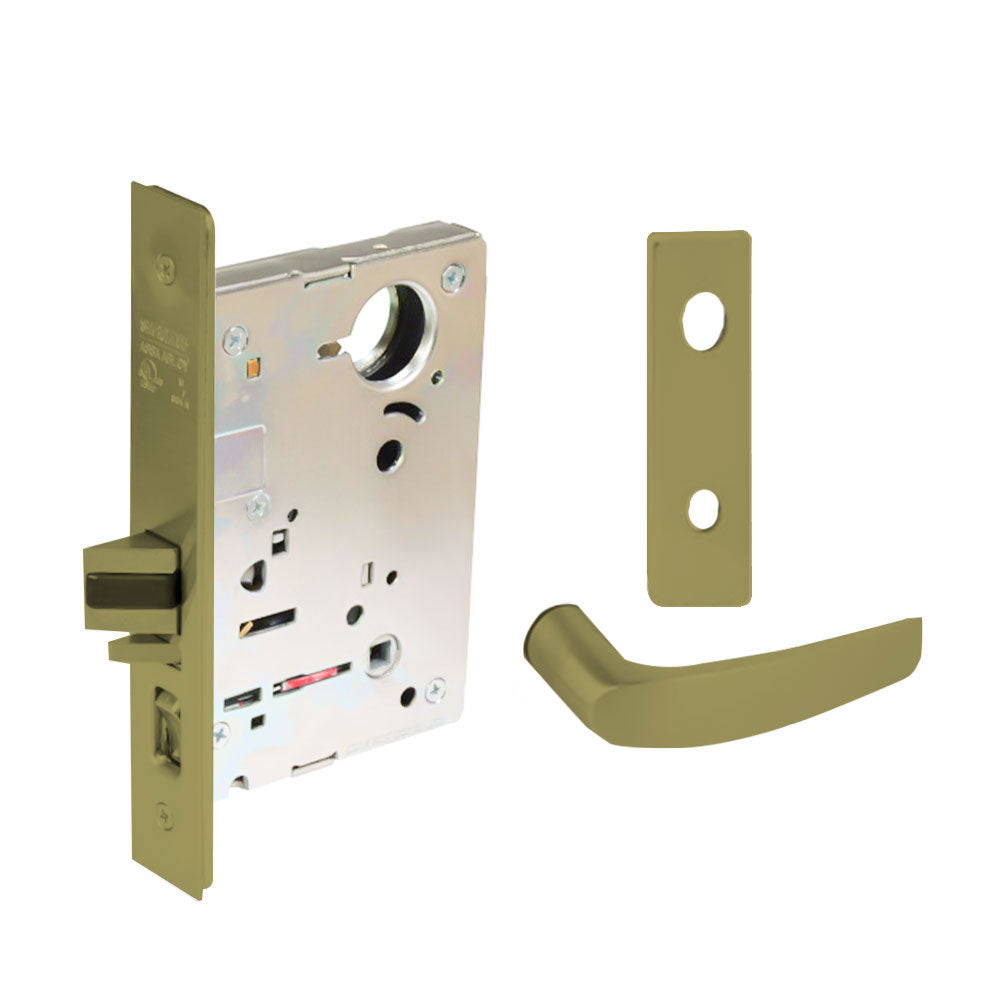Sargent - 8204 - Storeroom Mortise Lock - Heavy Duty Less Cylinder - SFIC - Keyed Alike - Escutcheon Trim Function - Grade 1 - US4 (Satin Brass, Clear Coated)