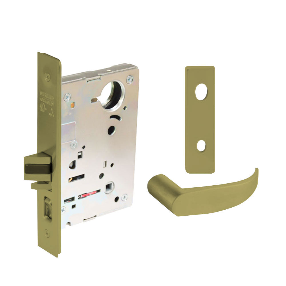 Sargent - 8204 - Storeroom Mortise Lock - Heavy Duty Less Cylinder - SFIC - Keyed Alike - Escutcheon Trim Function - Grade 1 - US4 (Satin Brass, Clear Coated)