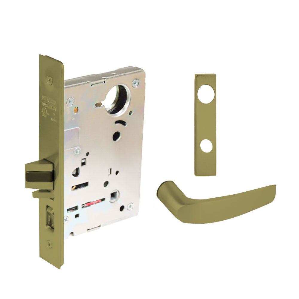 Sargent - 8204 - Storeroom Mortise Lock - Heavy Duty Less Cylinder - SFIC - Keyed Alike - Escutcheon Trim Function - Grade 1 - US4 (Satin Brass, Clear Coated)