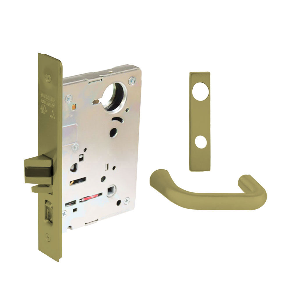 Sargent - 8204 - Storeroom Mortise Lock - Heavy Duty Less Cylinder - SFIC - Keyed Alike - Escutcheon Trim Function - Grade 1 - US4 (Satin Brass, Clear Coated)