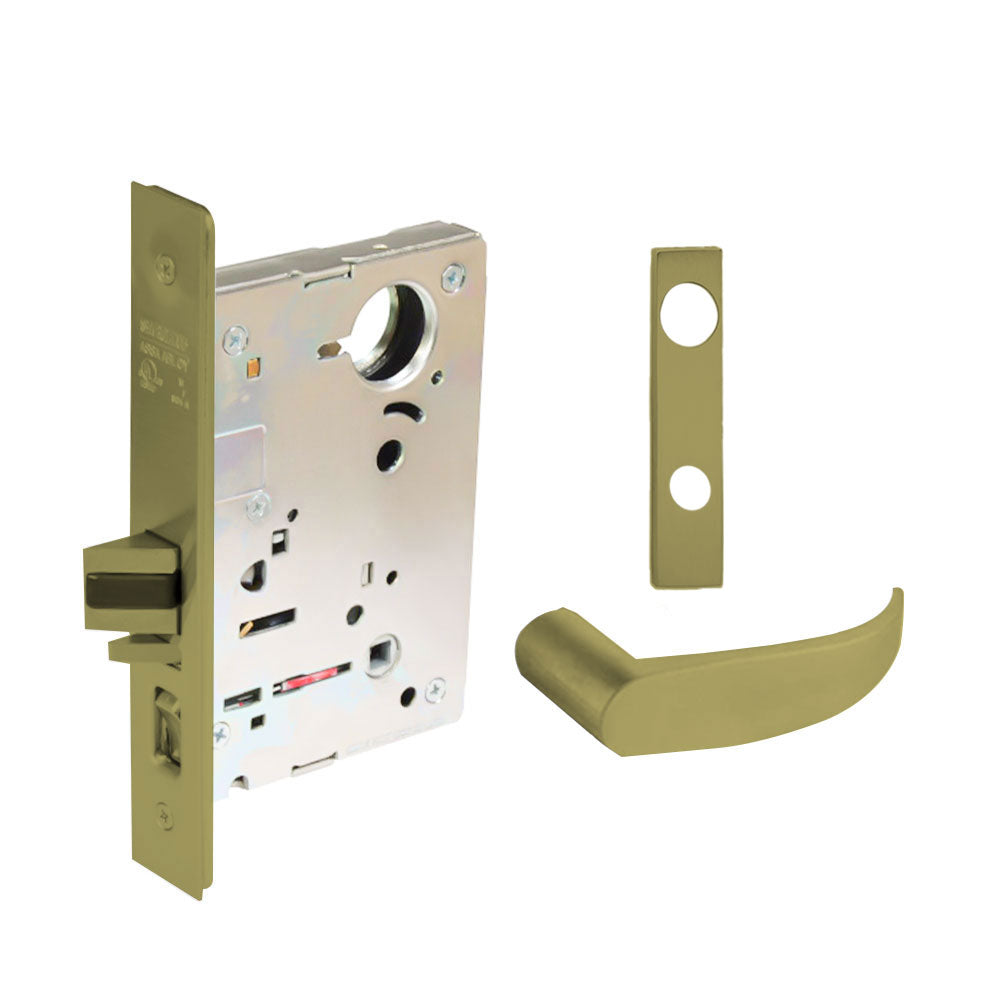 Sargent - 8204 - Storeroom Mortise Lock - Heavy Duty Less Cylinder - SFIC - Keyed Alike - Escutcheon Trim Function - Grade 1 - US4 (Satin Brass, Clear Coated)