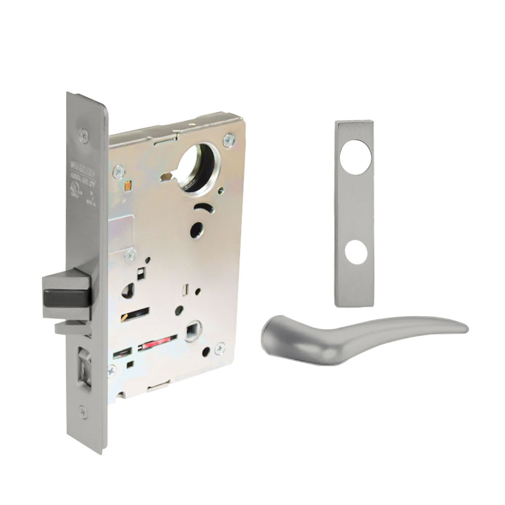 Sargent - 8204 - Storeroom Mortise Lock - Heavy Duty Less Cylinder - SFIC - Escutcheon Trim Function - Grade 1 - US32 (Bright Stainless Steel)