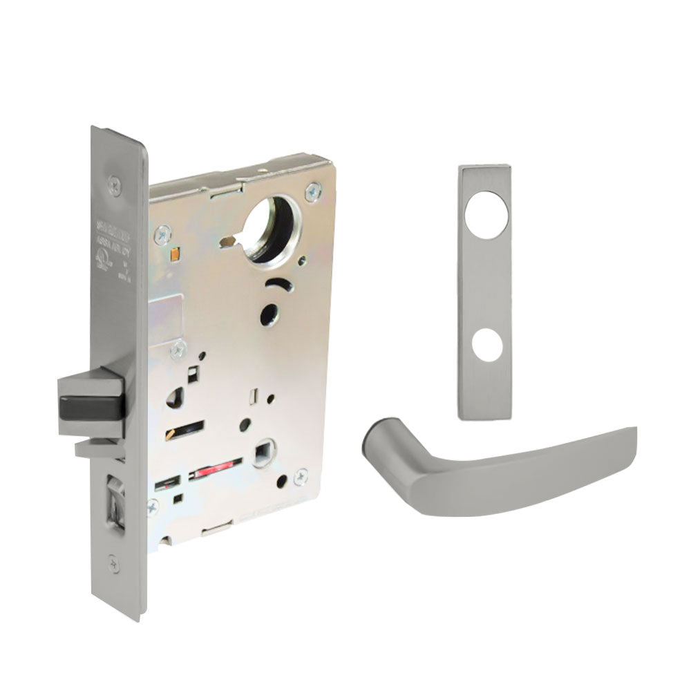 Sargent - 8204 - Storeroom Mortise Lock - Heavy Duty Less Cylinder - SFIC - Escutcheon Trim Function - Grade 1 - US32 (Bright Stainless Steel)