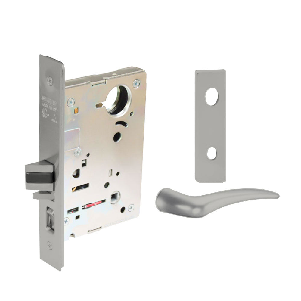 Sargent - 8204 - Storeroom Mortise Lock - Heavy Duty Less Cylinder - SFIC - Escutcheon Trim Function - Grade 1 - US32 (Bright Stainless Steel)