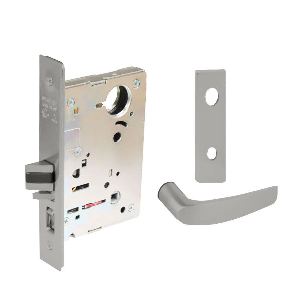 Sargent - 8204 - Storeroom Mortise Lock - Heavy Duty Less Cylinder - SFIC - Escutcheon Trim Function - Grade 1 - US32 (Bright Stainless Steel)