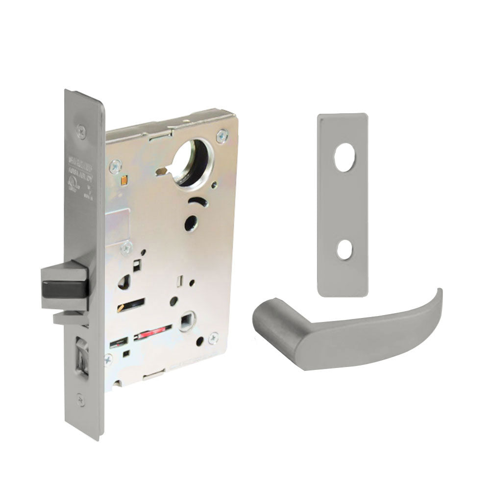 Sargent - 8204 - Storeroom Mortise Lock - Heavy Duty Less Cylinder - SFIC - Escutcheon Trim Function - Grade 1 - US32 (Bright Stainless Steel)