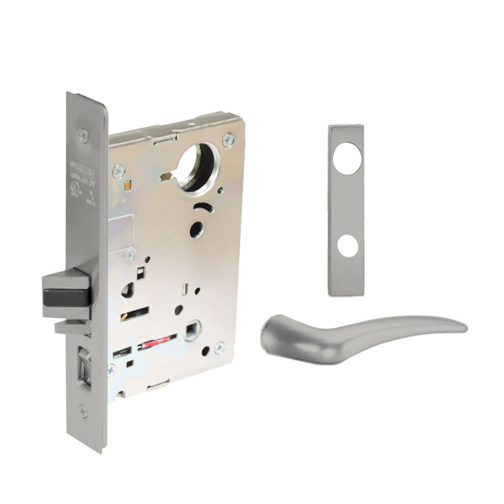 Sargent - 8204 - Storeroom Mortise Lock - Heavy Duty Less Cylinder - SFIC - Escutcheon Trim Function - Grade 1 - US32 (Bright Stainless Steel)