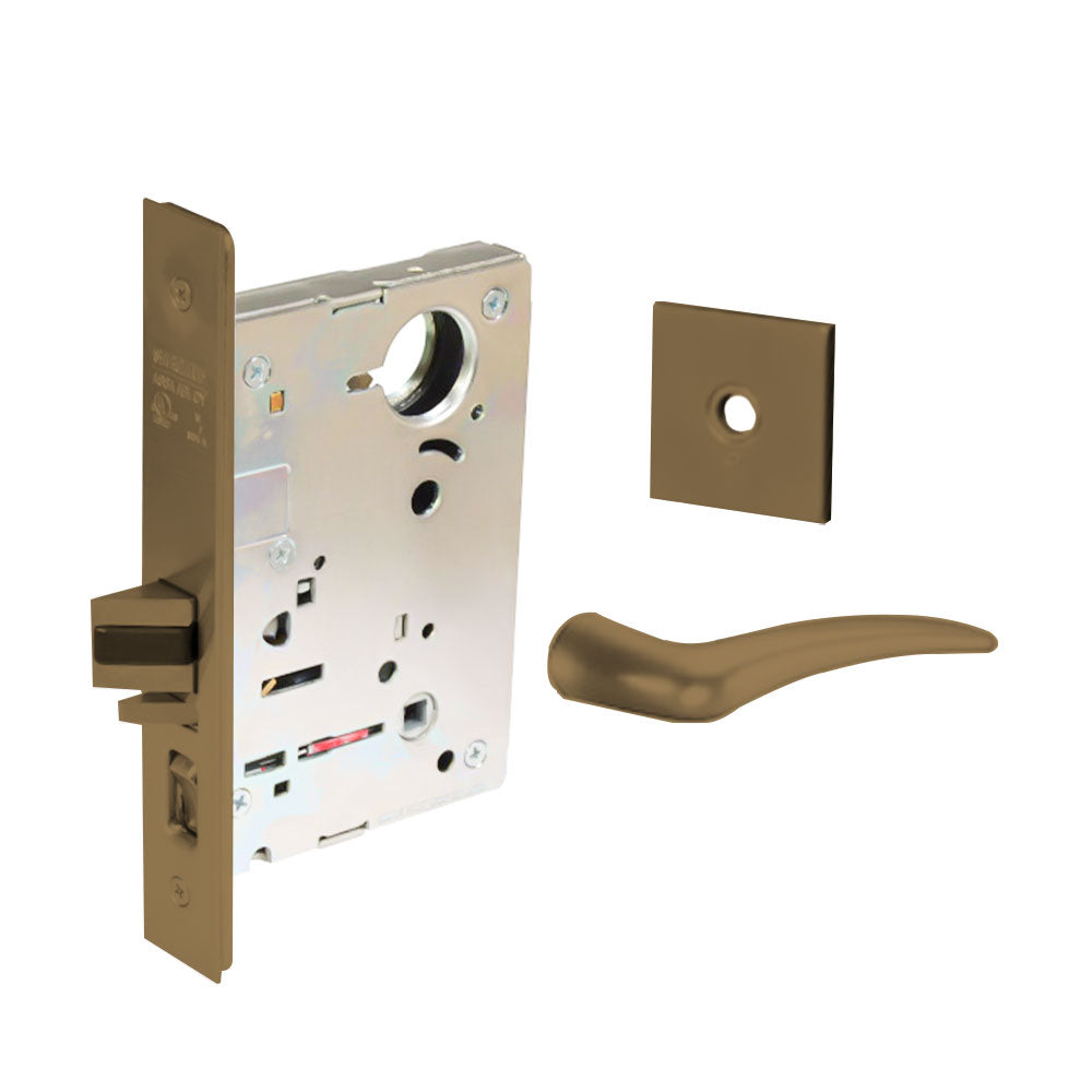 Sargent - 8204 - Storeroom Mortise Lock - Heavy Duty Less Cylinder - SFIC - Keyed Alike - Rose Trim Function - Grade 1 - US10 (Satin Bronze, Clear Coated)