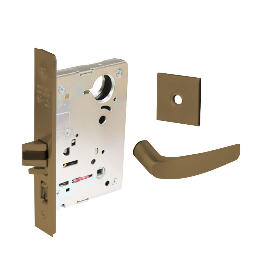 Sargent - 8204 - Storeroom Mortise Lock - Heavy Duty Less Cylinder - SFIC - Keyed Alike - Rose Trim Function - Grade 1 - US10 (Satin Bronze, Clear Coated)