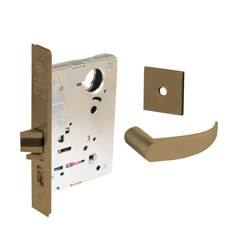 Sargent - 8204 - Storeroom Mortise Lock - Heavy Duty Less Cylinder - SFIC - Keyed Alike - Rose Trim Function - Grade 1 - US10 (Satin Bronze, Clear Coated)