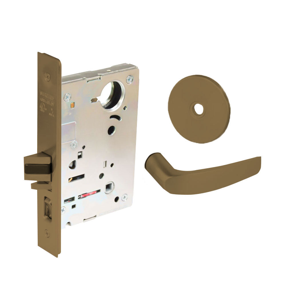 Sargent - 8204 - Storeroom Mortise Lock - Heavy Duty Less Cylinder - SFIC - Keyed Alike - Rose Trim Function - Grade 1 - US10 (Satin Bronze, Clear Coated)