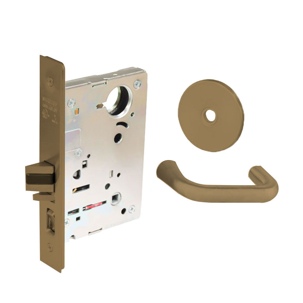 Sargent - 8204 - Storeroom Mortise Lock - Heavy Duty Less Cylinder - SFIC - Keyed Alike - Rose Trim Function - Grade 1 - US10 (Satin Bronze, Clear Coated)