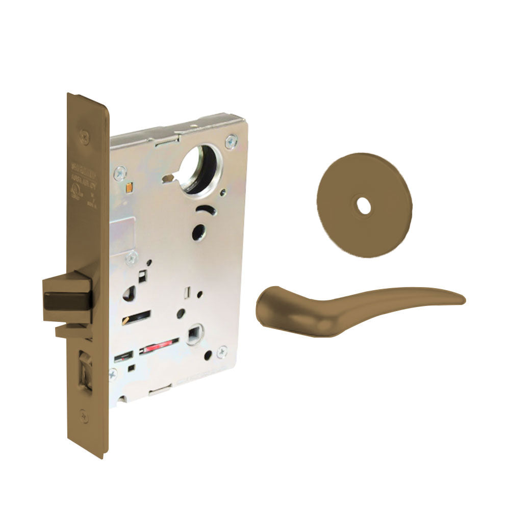 Sargent - 8204 - Storeroom Mortise Lock - Heavy Duty Less Cylinder - SFIC - Keyed Alike - Rose Trim Function - Grade 1 - US10 (Satin Bronze, Clear Coated)