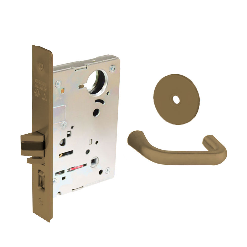 Sargent - 8204 - Storeroom Mortise Lock - Heavy Duty Less Cylinder - SFIC - Keyed Alike - Rose Trim Function - Grade 1 - US10 (Satin Bronze, Clear Coated)