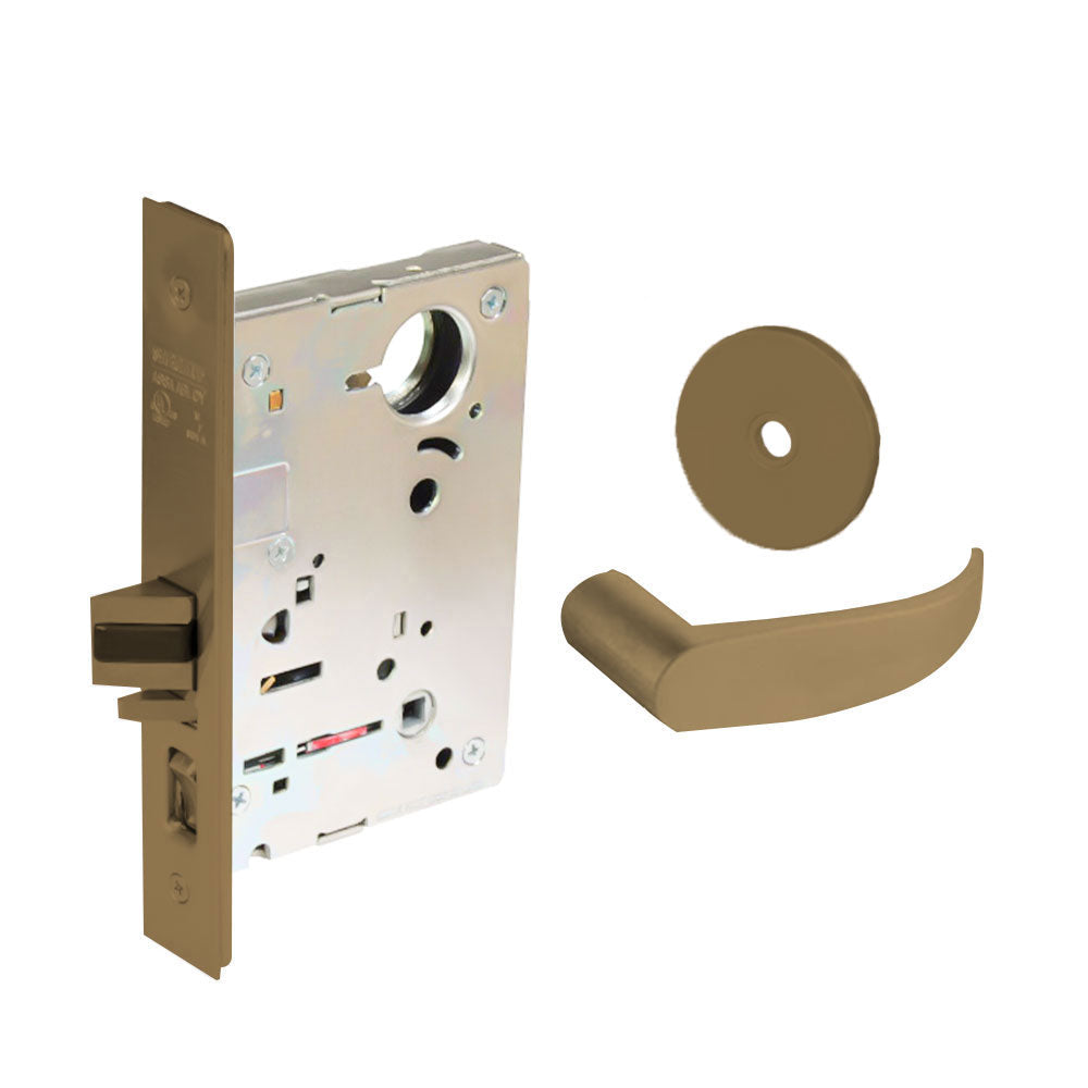 Sargent - 8204 - Storeroom Mortise Lock - Heavy Duty Less Cylinder - SFIC - Keyed Alike - Rose Trim Function - Grade 1 - US10 (Satin Bronze, Clear Coated)