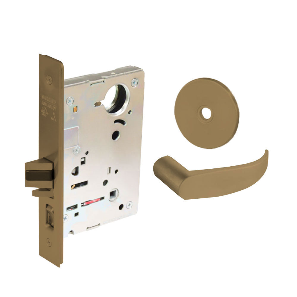 Sargent - 8204 - Storeroom Mortise Lock - Heavy Duty Less Cylinder - SFIC - Keyed Alike - Rose Trim Function - Grade 1 - US10 (Satin Bronze, Clear Coated)