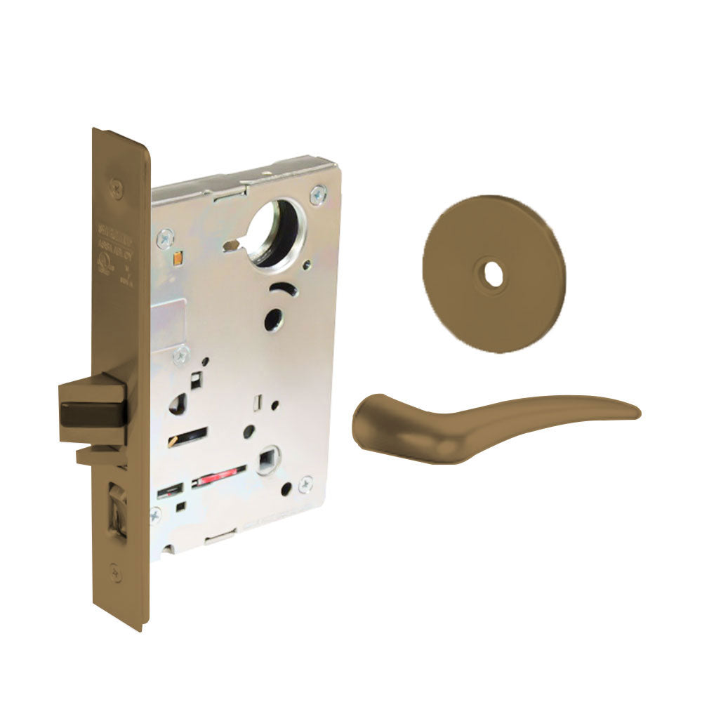 Sargent - 8204 - Storeroom Mortise Lock - Heavy Duty Less Cylinder - SFIC - Keyed Alike - Rose Trim Function - Grade 1 - US10 (Satin Bronze, Clear Coated)