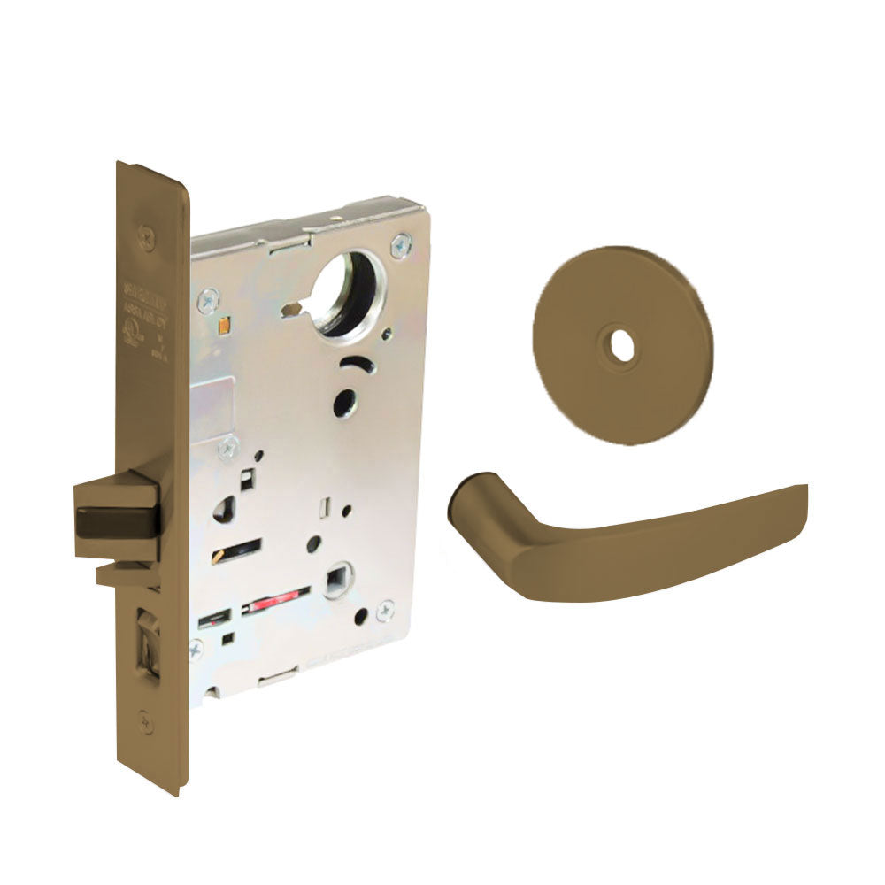 Sargent - 8204 - Storeroom Mortise Lock - Heavy Duty Less Cylinder - SFIC - Keyed Alike - Rose Trim Function - Grade 1 - US10 (Satin Bronze, Clear Coated)