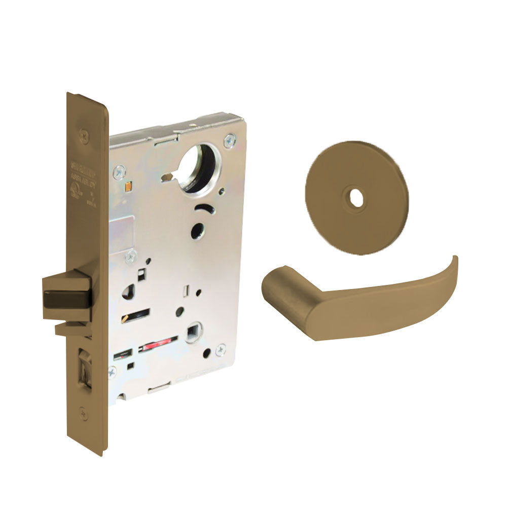 Sargent - 8204 - Storeroom Mortise Lock - Heavy Duty Less Cylinder - SFIC - Keyed Alike - Rose Trim Function - Grade 1 - US10 (Satin Bronze, Clear Coated)