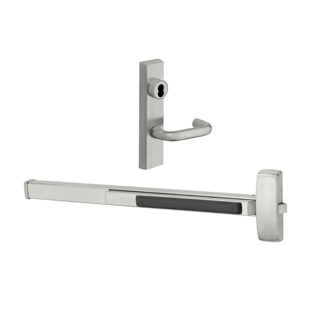 Sargent - 8804F - Rim Exit Devices with Trim - Wide Stile Pushpad - Nightlatch Function - Less Cylinder - Escutcheon Trim - 36" - Grade 1 - US32D (Satin Stainless Steel)