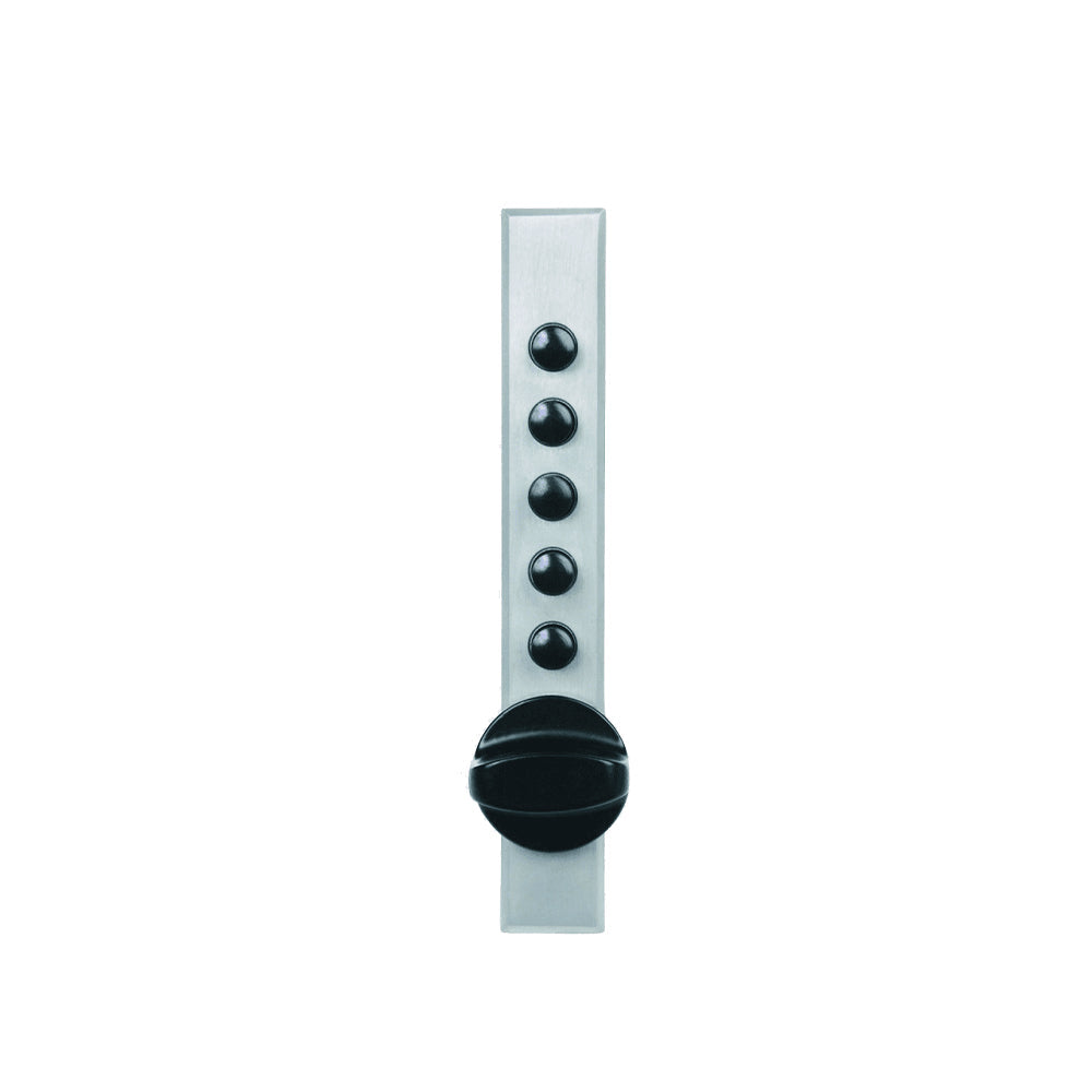 Simplex - 9661C10 - Mechanical Pushbutton Standard Deadbolt Cabinet Auxiliary Lock, Sheet Metal Door, Cross Throw Bolt, Clutch Ball Bearing Knob Without Trim Plate