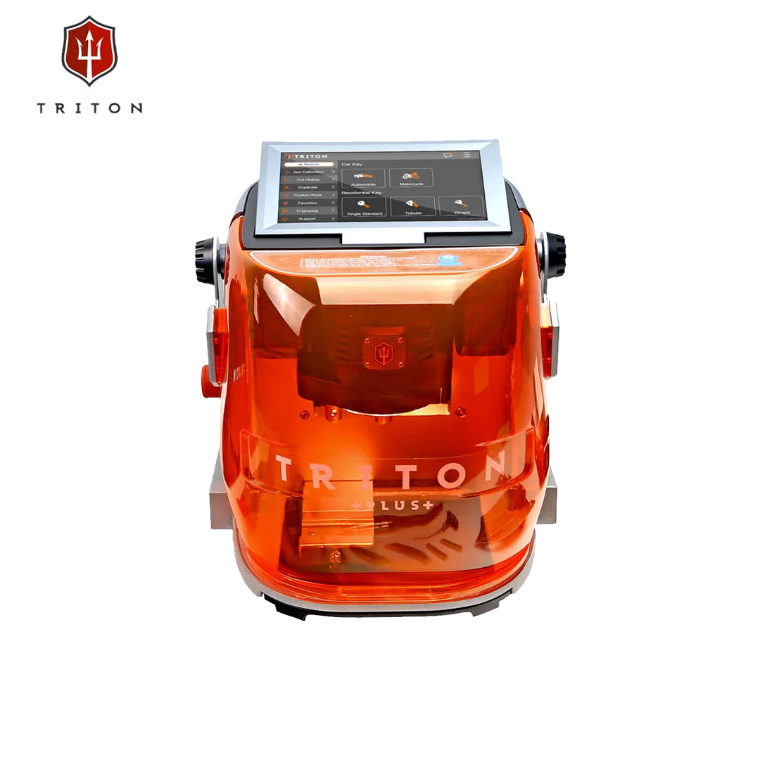 Triton PLUS Commercial Edition Key Cutting Machine with 2mm End Mill Cutter and 1mm Tracer Decoder and 7" Tempered Glass Screen Protector
