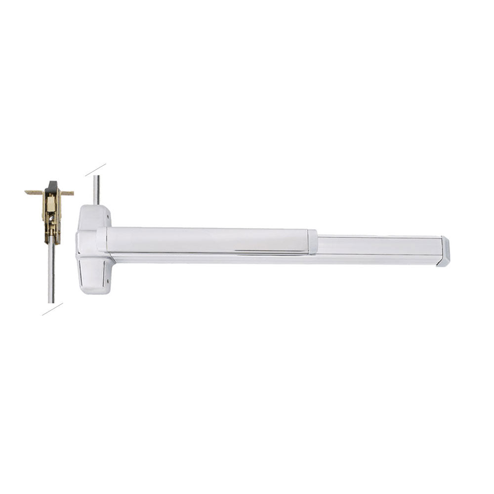 Von Duprin - LD9847 - Grooved Concealed Vertical Rod Exit Bar with Wide Stile Pushpad - Exit Only - Less Bottom Rod - Less Dogging - Grade 1