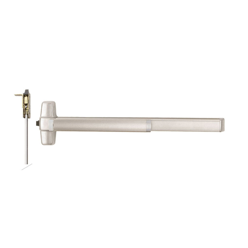 Von Duprin - QEL9847 - Smooth Concealed Vertical Rod Exit Bar with Wide Stile Pushpad - Exit Only - Less Bottom Rod - Motorized Latch Retraction - Less Dogging - Grade 1