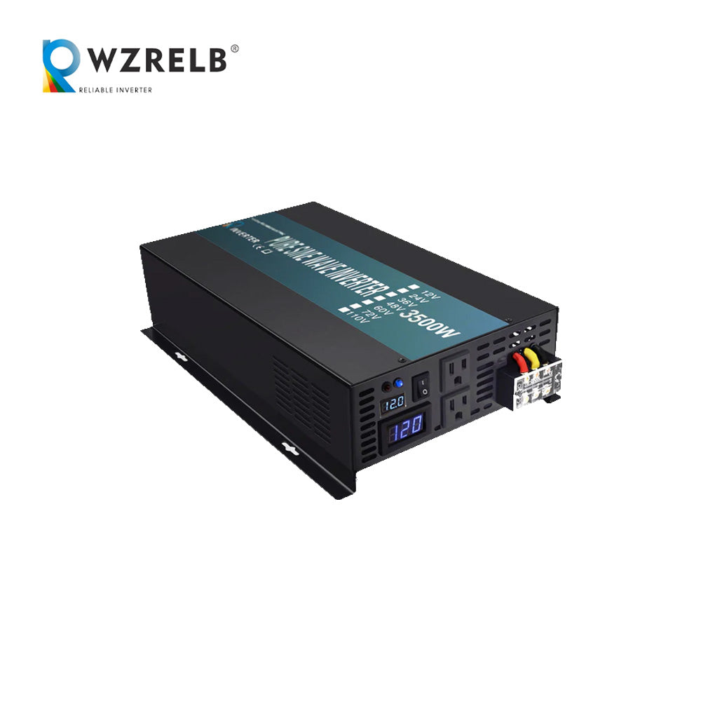 RBP - 3500W Power Inverter 12VDC, 24VDC and 48VDC to 120VAC Pure Sine Wave High Frequency Off Grid Solar Inverter