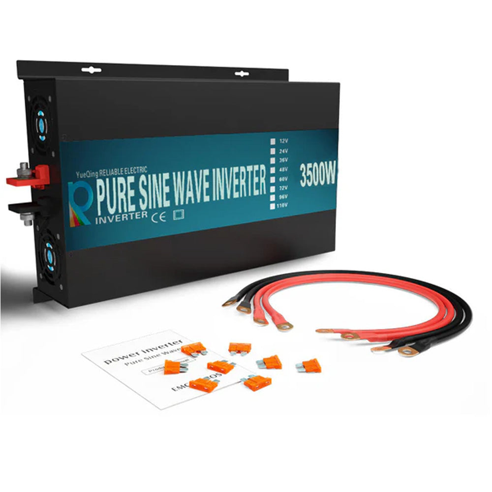 RBP - 3500W Power Inverter 12VDC, 24VDC and 48VDC to 120VAC Pure Sine Wave High Frequency Off Grid Solar Inverter