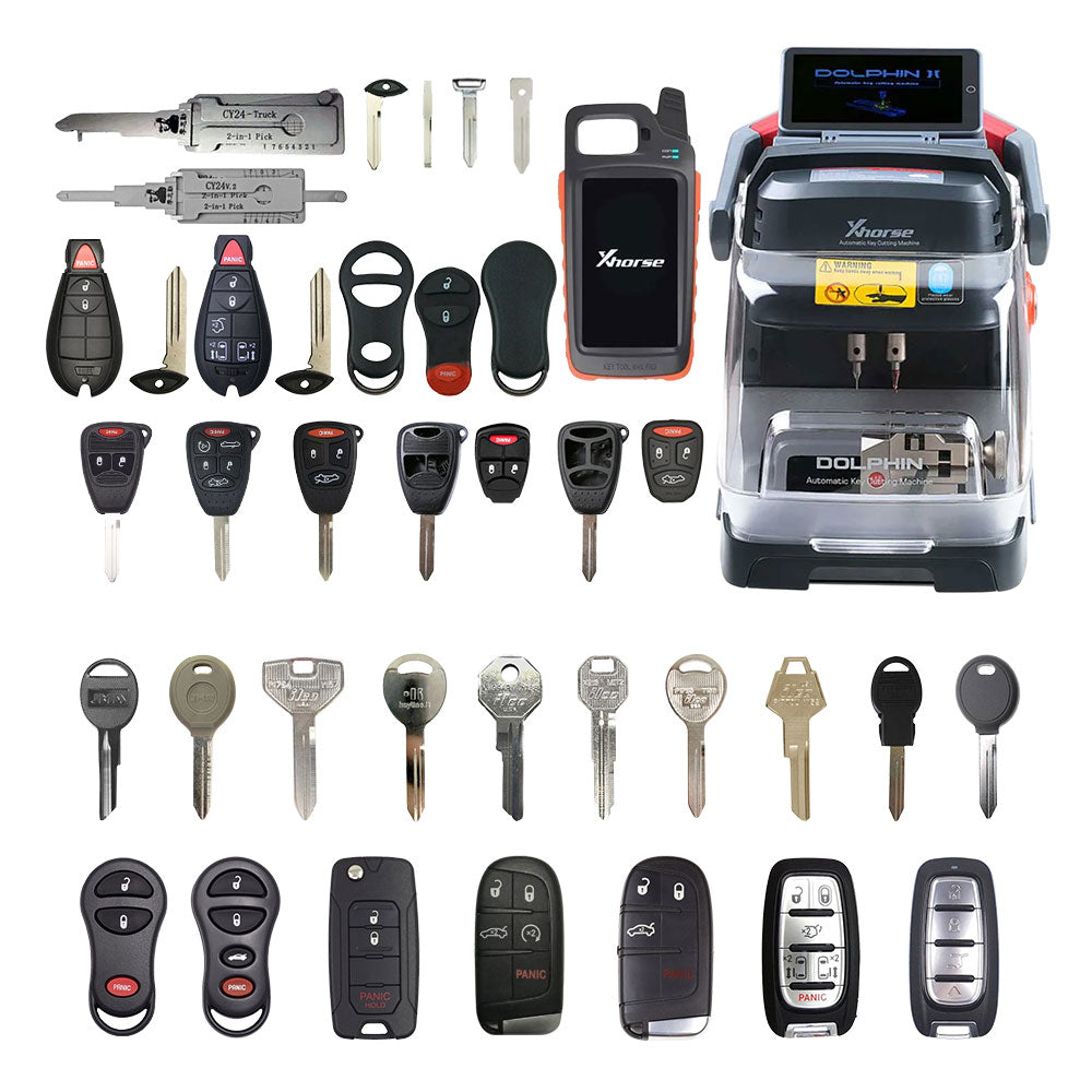 Chrysler Starter Pack Bundle with Xhorse XP-005L Key Cutting Machine, Remotes and Lishi Tools